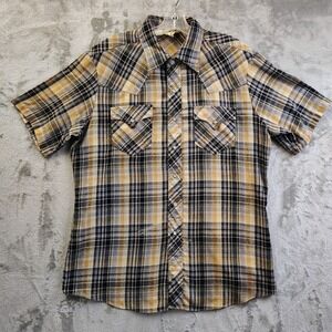 Vtg Rocking K Ranchwear Kennington Pearl Snap Button Short Sleeve Shirt Men's XL